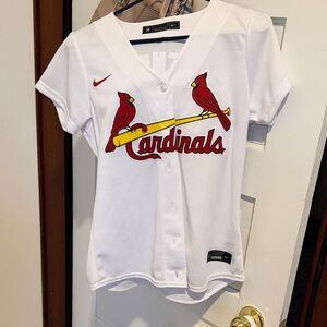 Nike White St. Louis Cardinals Women’s Jersey with Red and Yellow Logo